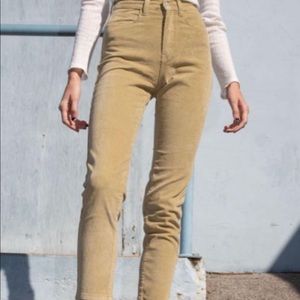 Brandy Melville Mustard Corduroy Pants
